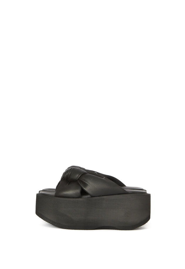 Sort Aarhus - Plateau sandal med knude