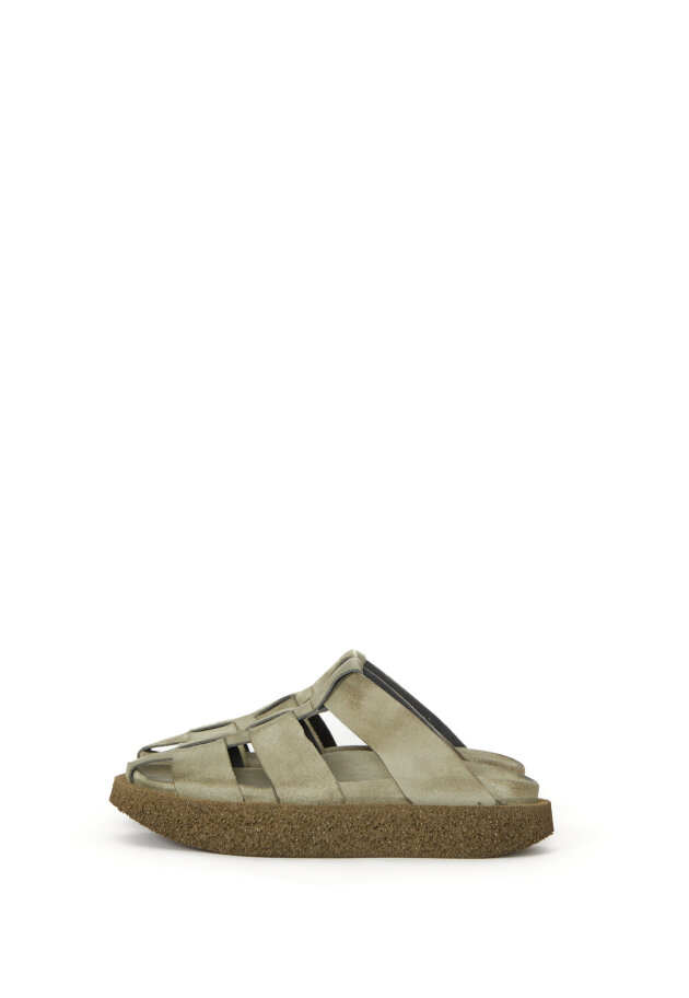 Lofina - Sandal i ruskind med brede remme