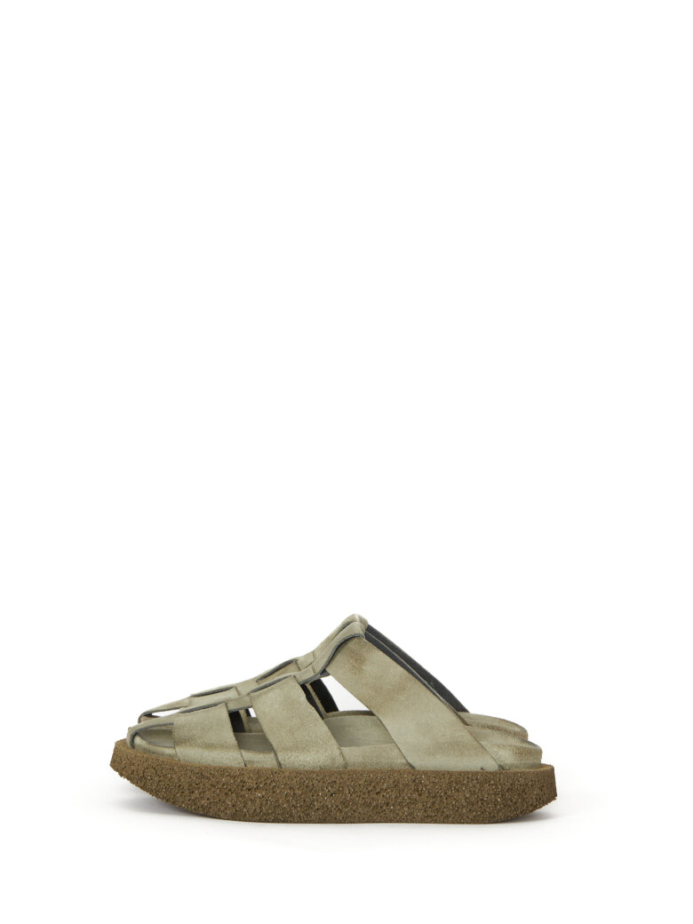 Lofina - Suede sandal with wide straps