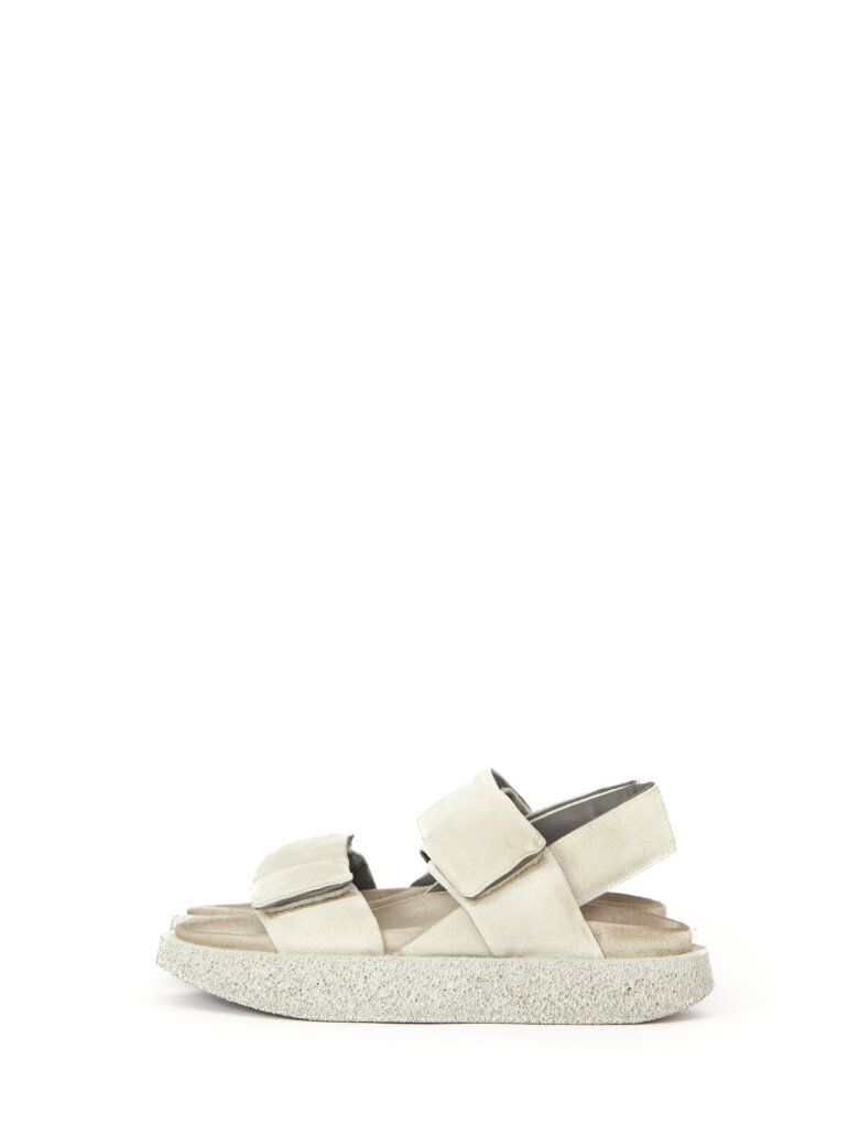 Lofina - Sandal i ruskind med velcro og bagstrop