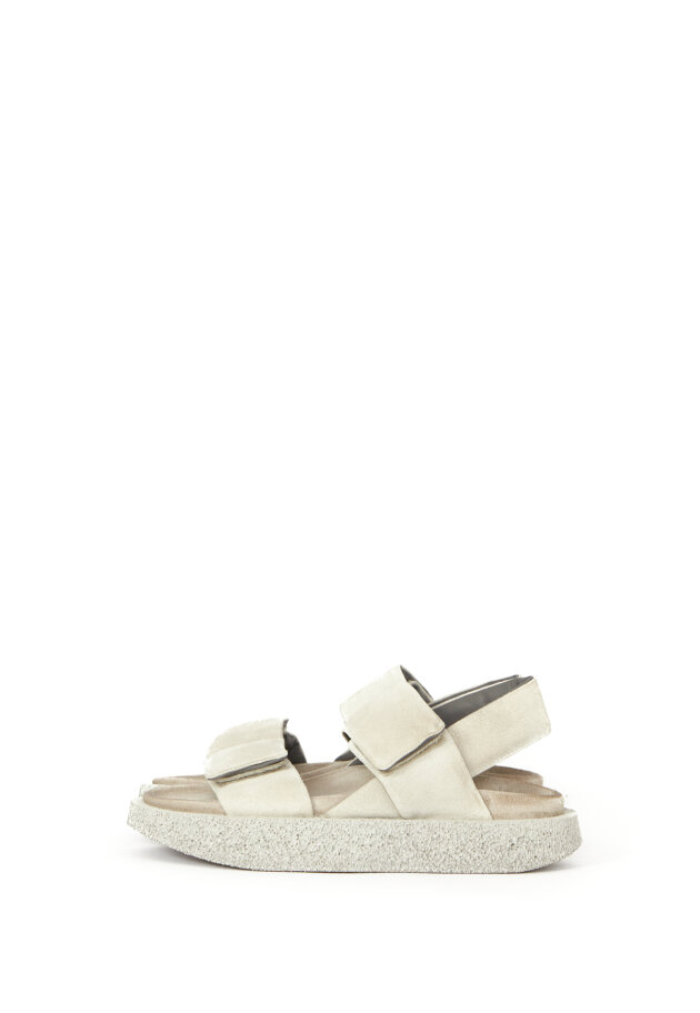Lofina - Sandal in suede with velcro and strap