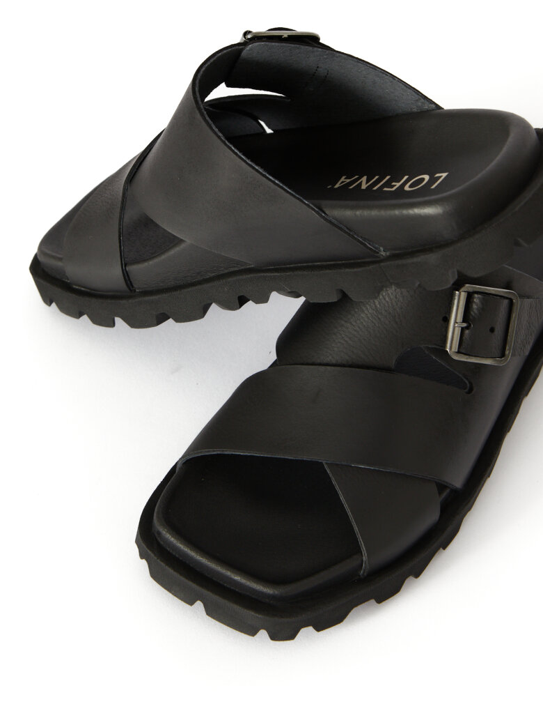 Lofina - Sandal with buckle and a footbed sole