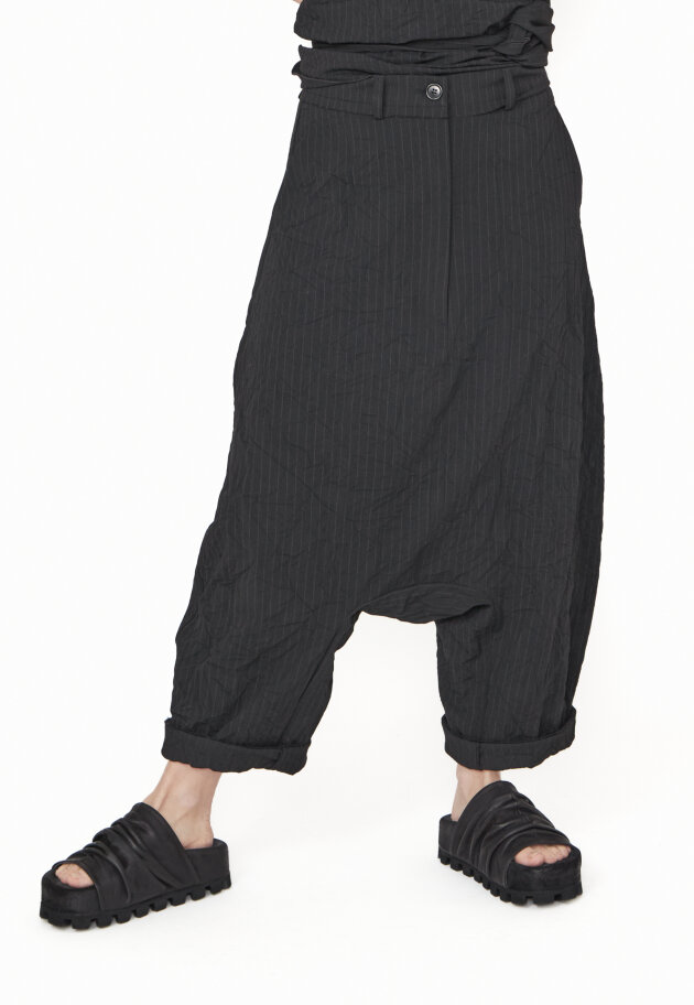 Sort Aarhus - Extra baggy pants with side pockets and zipper