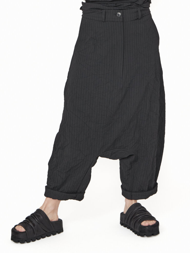 Sort Aarhus - Extra baggy pants with side pockets and zipper