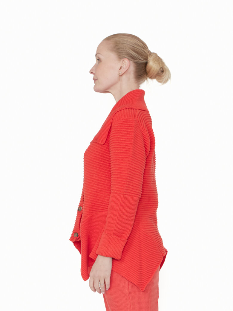 Sort Aarhus - Collared knit blouse with buttons