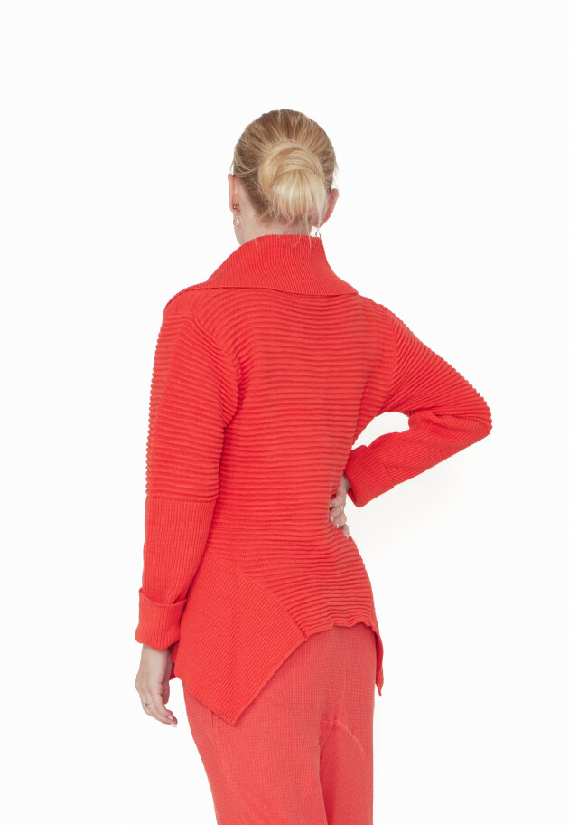 Sort Aarhus - Collared knit blouse with buttons