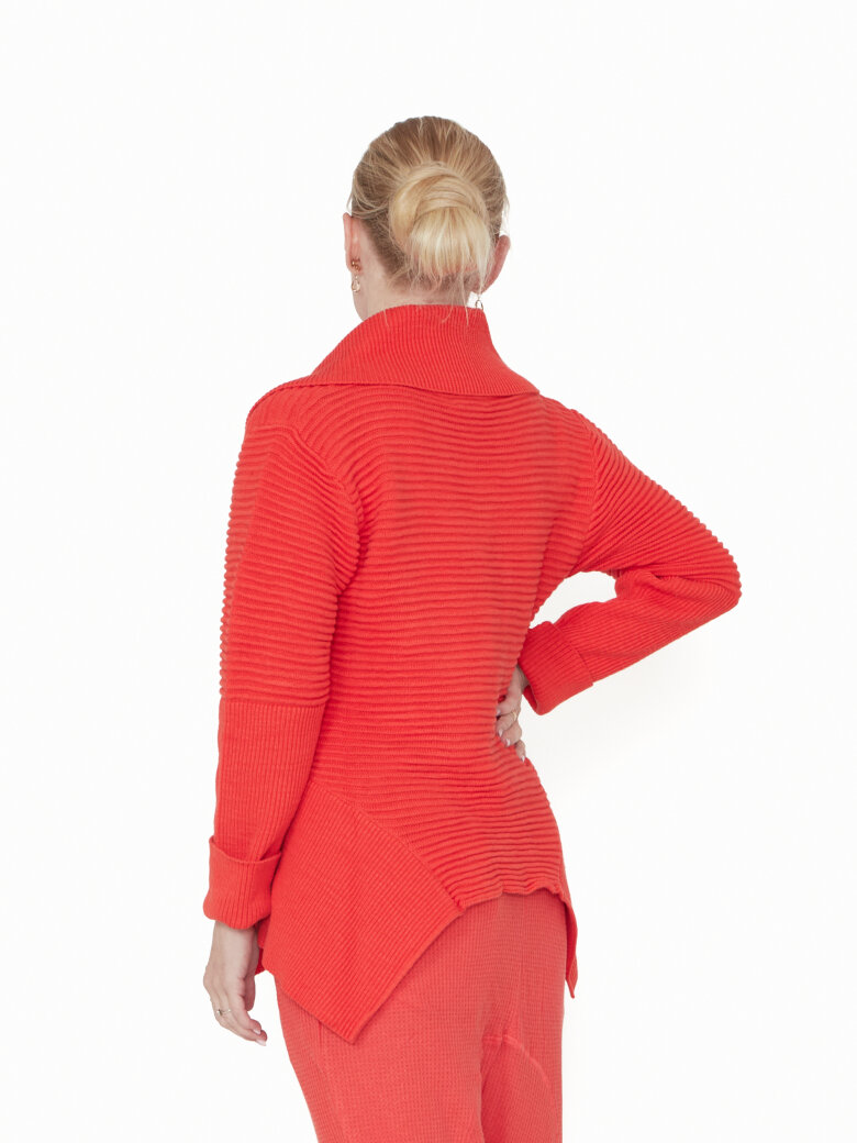 Sort Aarhus - Collared knit blouse with buttons