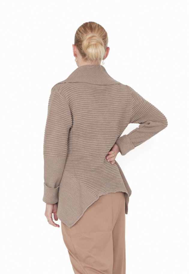 Sort Aarhus - Collared knit blouse with buttons