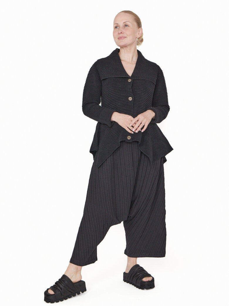 Sort Aarhus - 3/4 baggy pants in rib