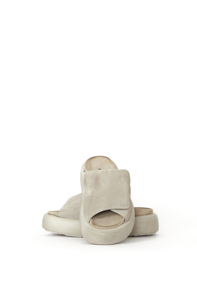 Sort Aarhus - Sandal i ruskind med velcro