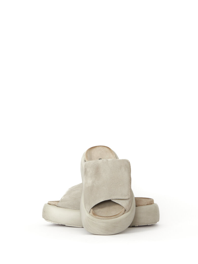 Sort Aarhus - Sandal i ruskind med velcro
