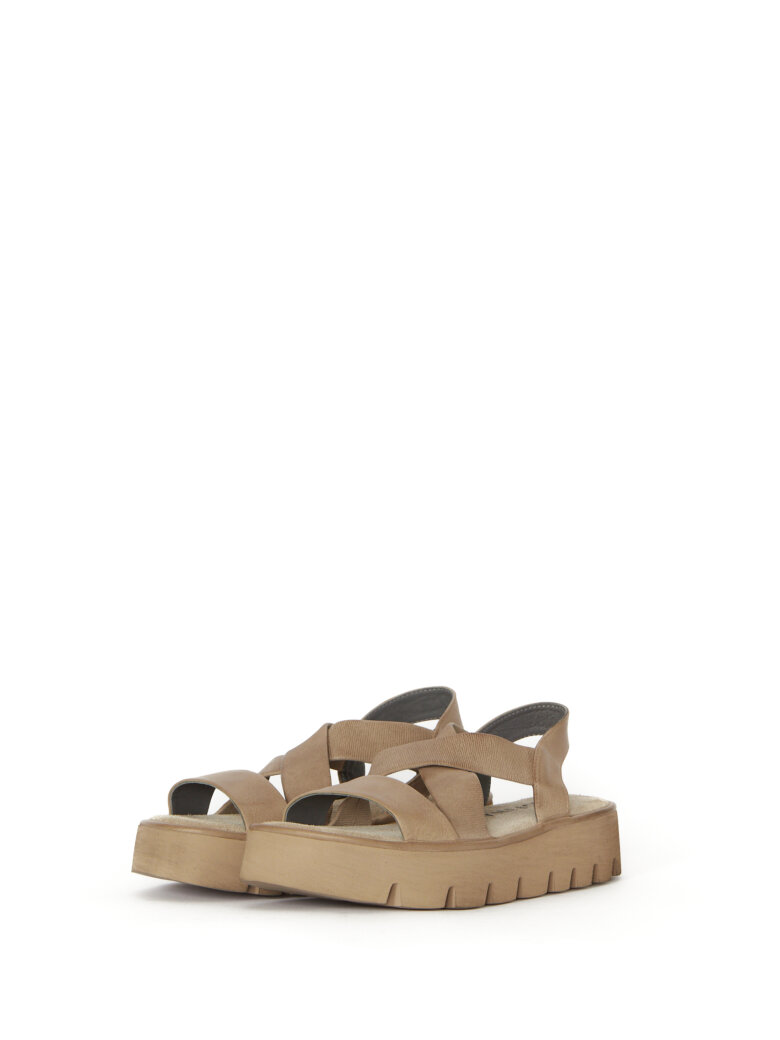 Lofina - Sandal with elastic leather covered straps