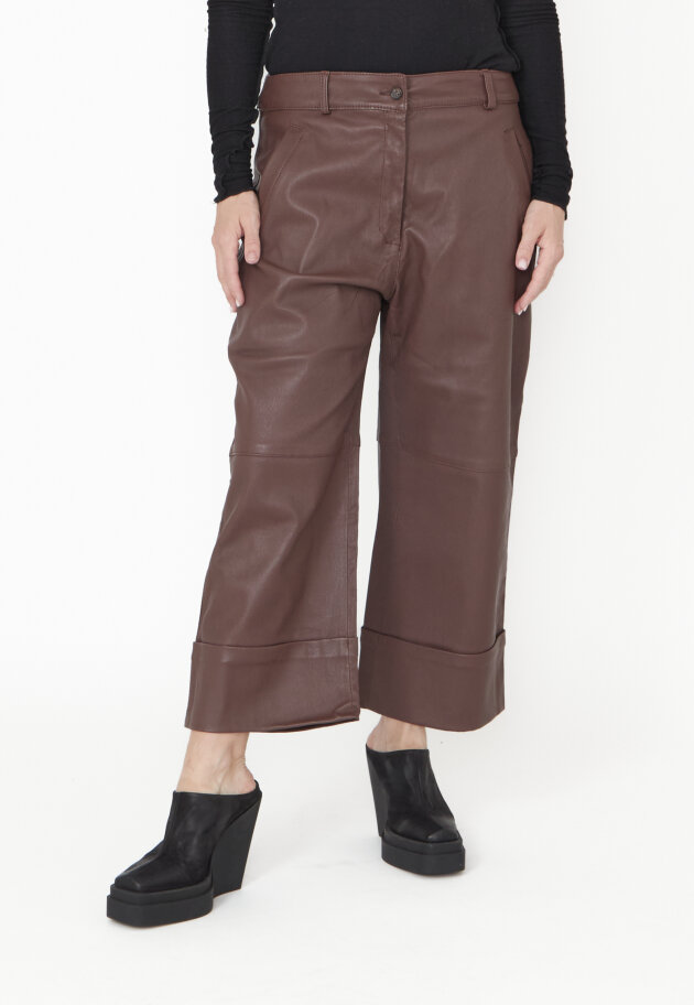 Sort Aarhus - 3/4 length leather pants