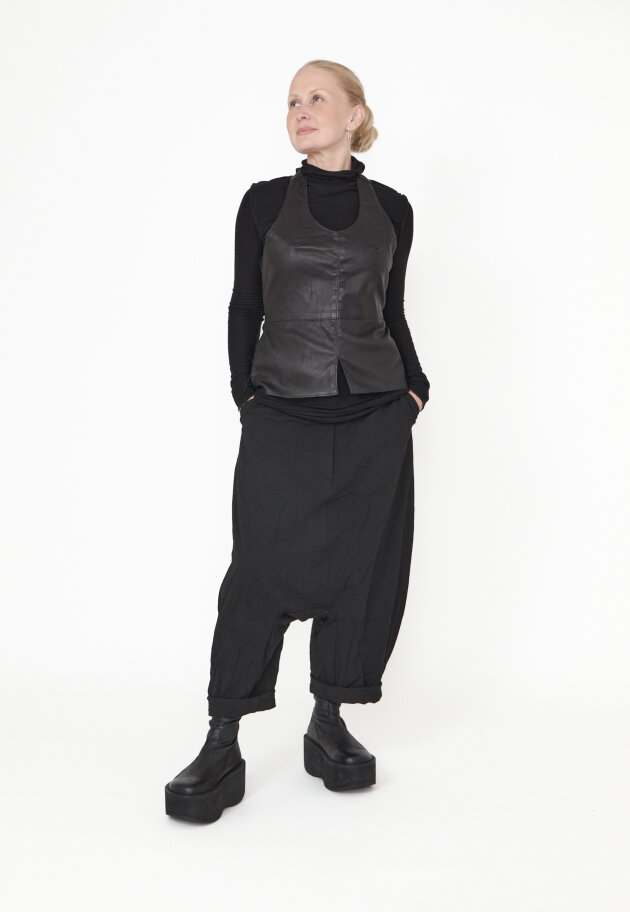 Sort Aarhus - Halterneck top in lamb leather