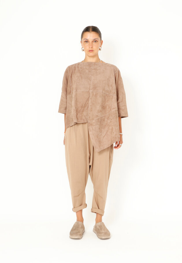 Sort Aarhus - Oversized suede blouse Sort Aarhus - Oversized suede blouse