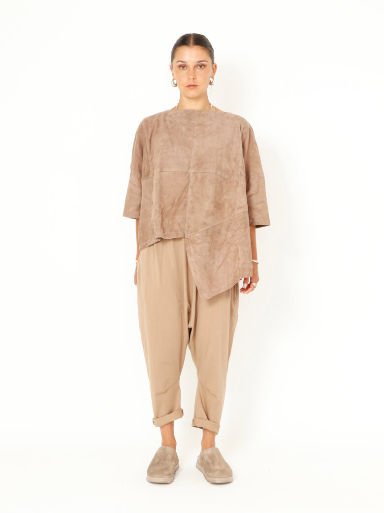 Sort Aarhus - Oversized suede blouse