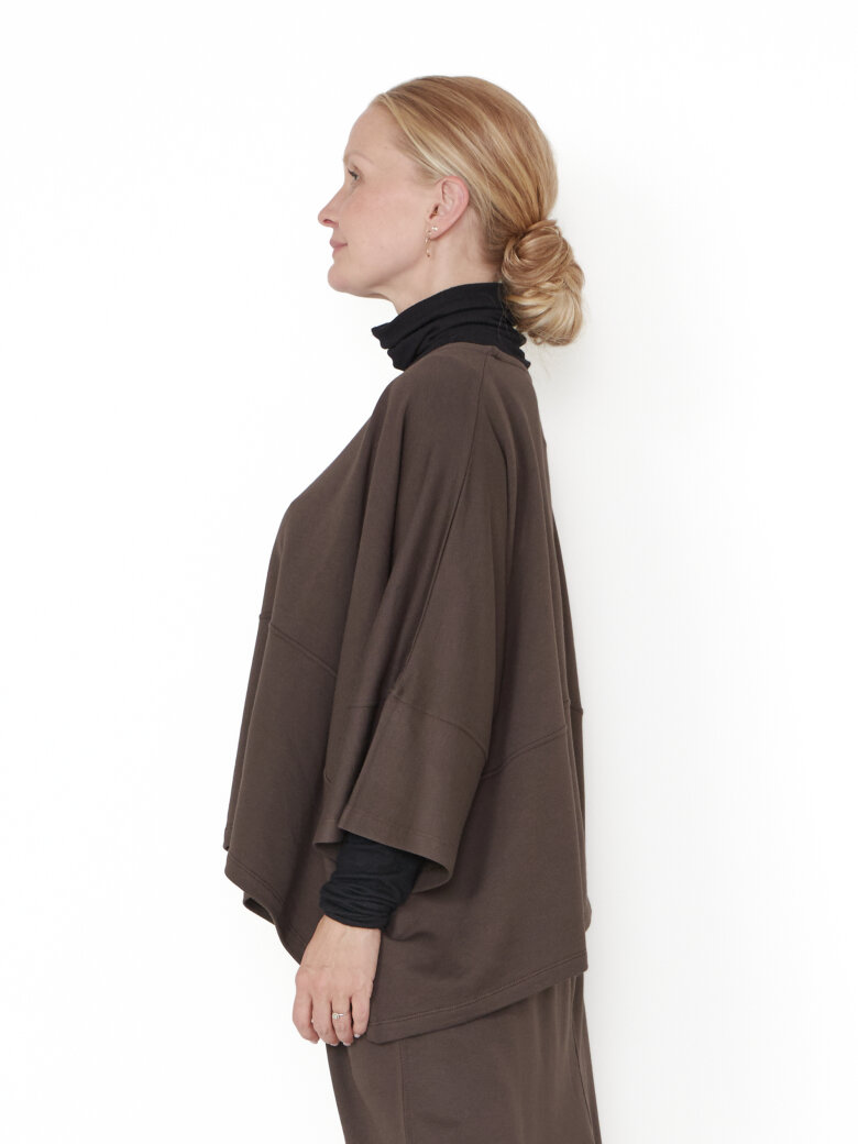 Sort Aarhus - Oversize bluse med 3/4 ærmer