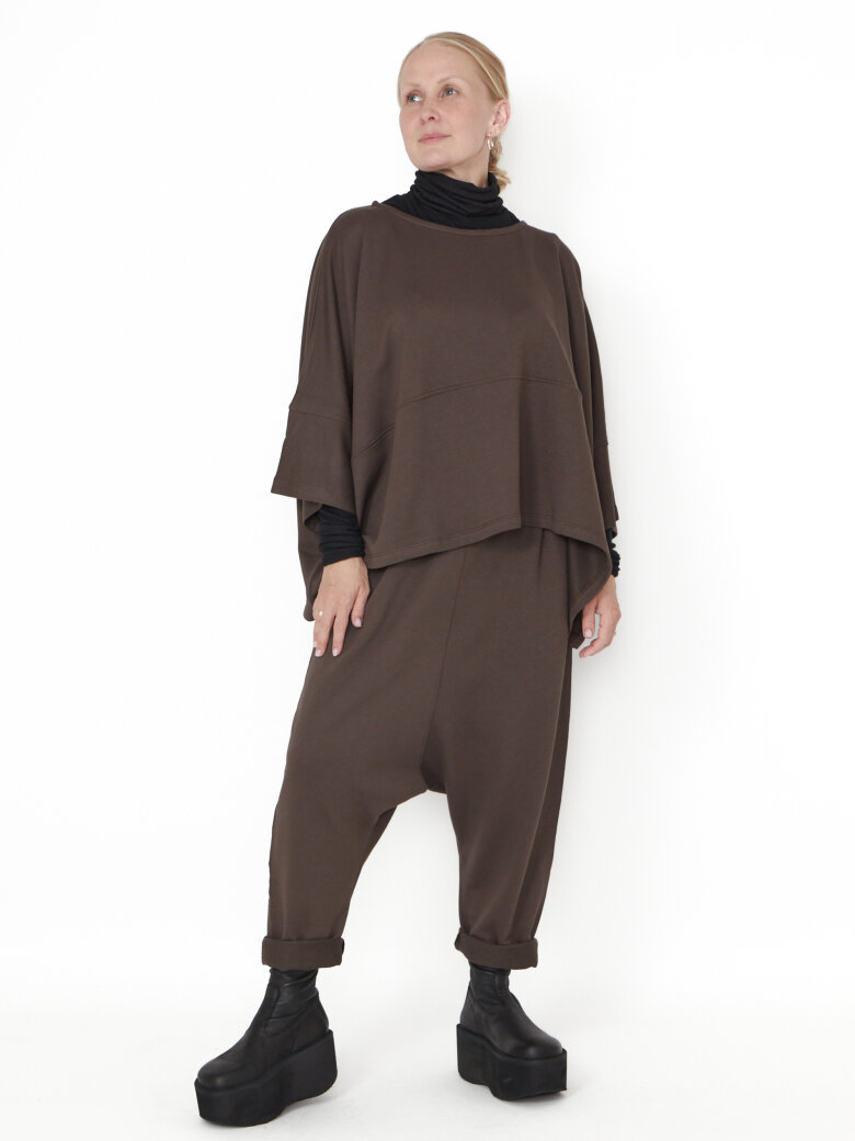 Sort Aarhus - Oversize bluse med 3/4 ærmer