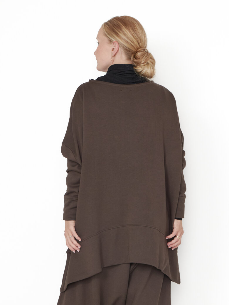 Sort Aarhus - Oversized blouse with boat neckline