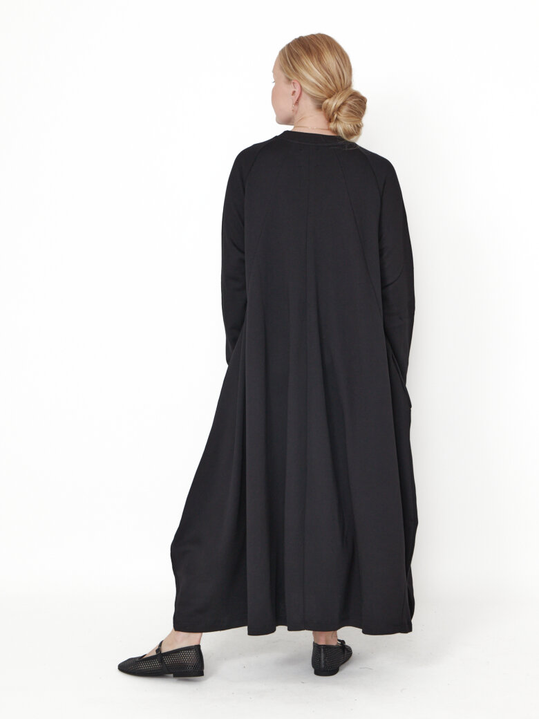 Sort Aarhus - Long sleeved swing dress with pockets