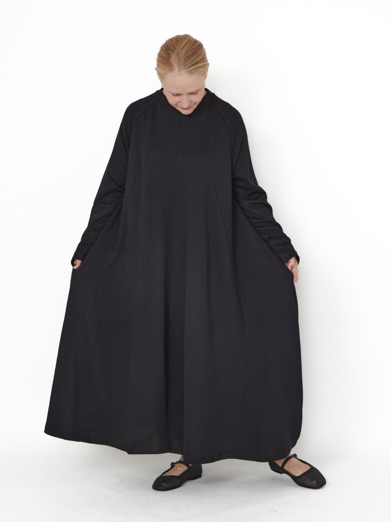 Sort Aarhus - Long sleeved swing dress with pockets