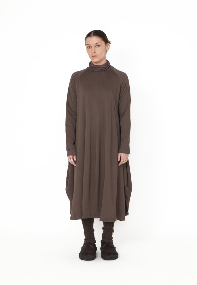 Sort Aarhus - Long sleeved swing dress with pockets