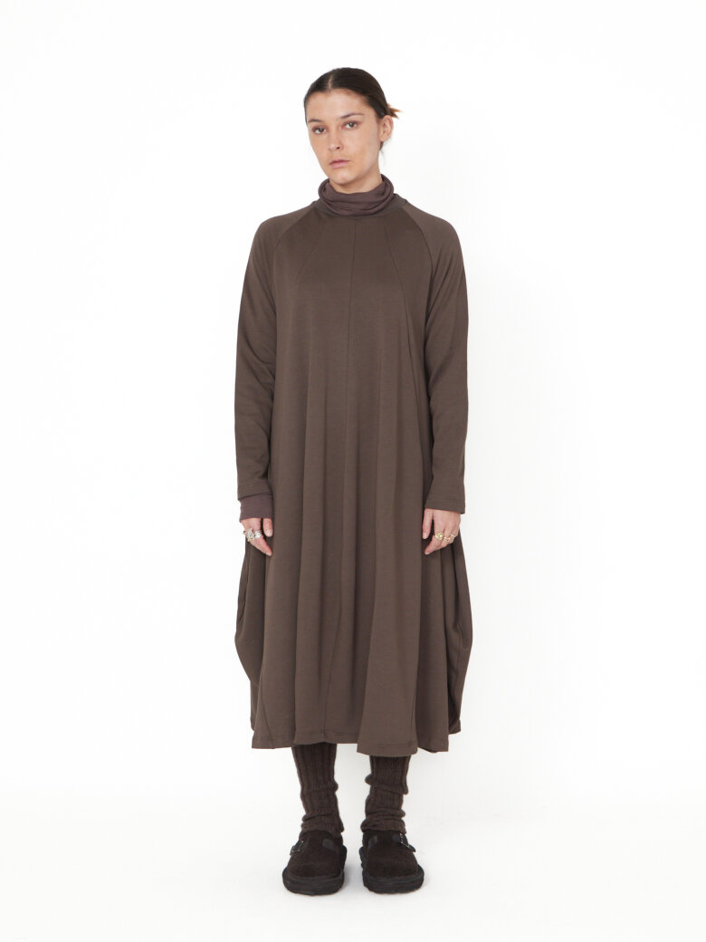 Sort Aarhus - Long sleeved swing dress with pockets