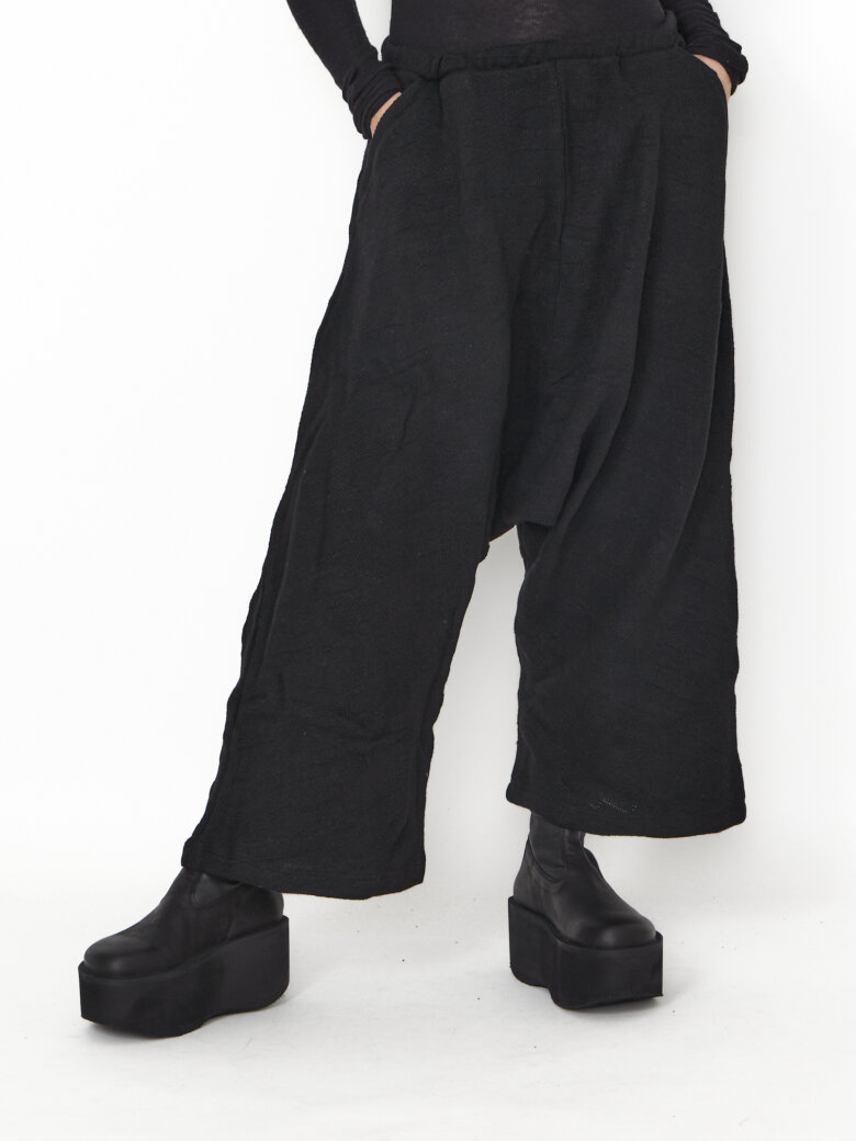 Sort Aarhus - Soft baggy pants in wool blend