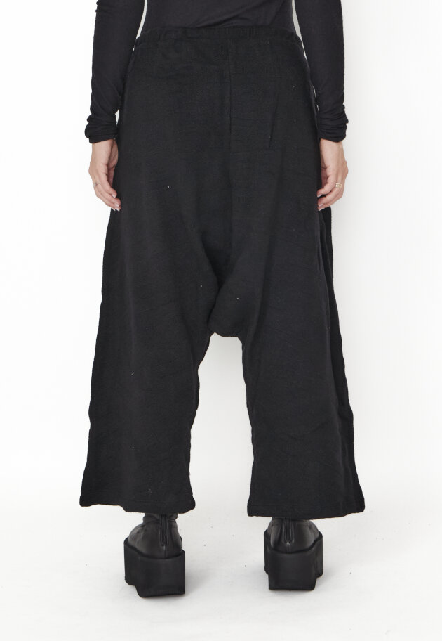 Sort Aarhus - Soft baggy pants in wool blend