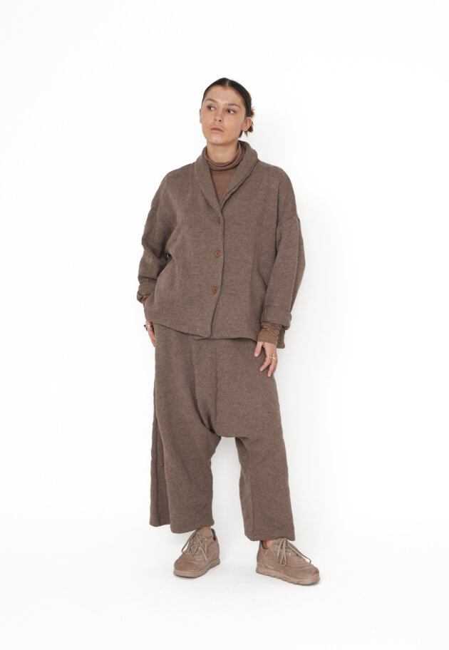 Sort Aarhus - Soft baggy pants in wool blend