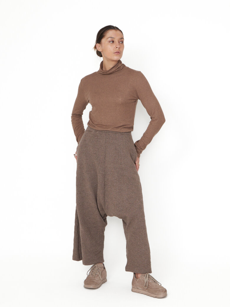 Sort Aarhus - Soft baggy pants in wool blend