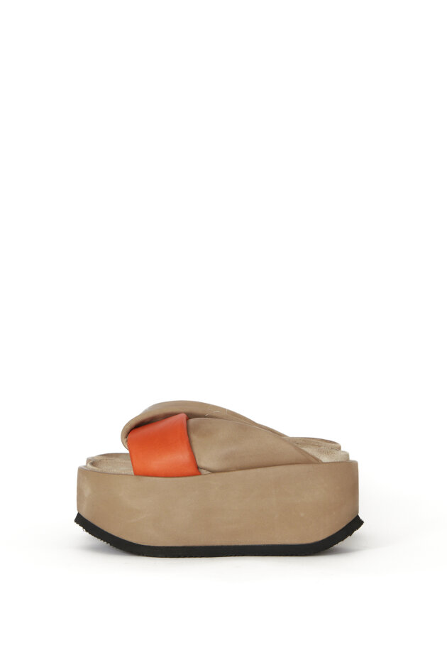 Sort Aarhus - Platform sandal med crossed straps