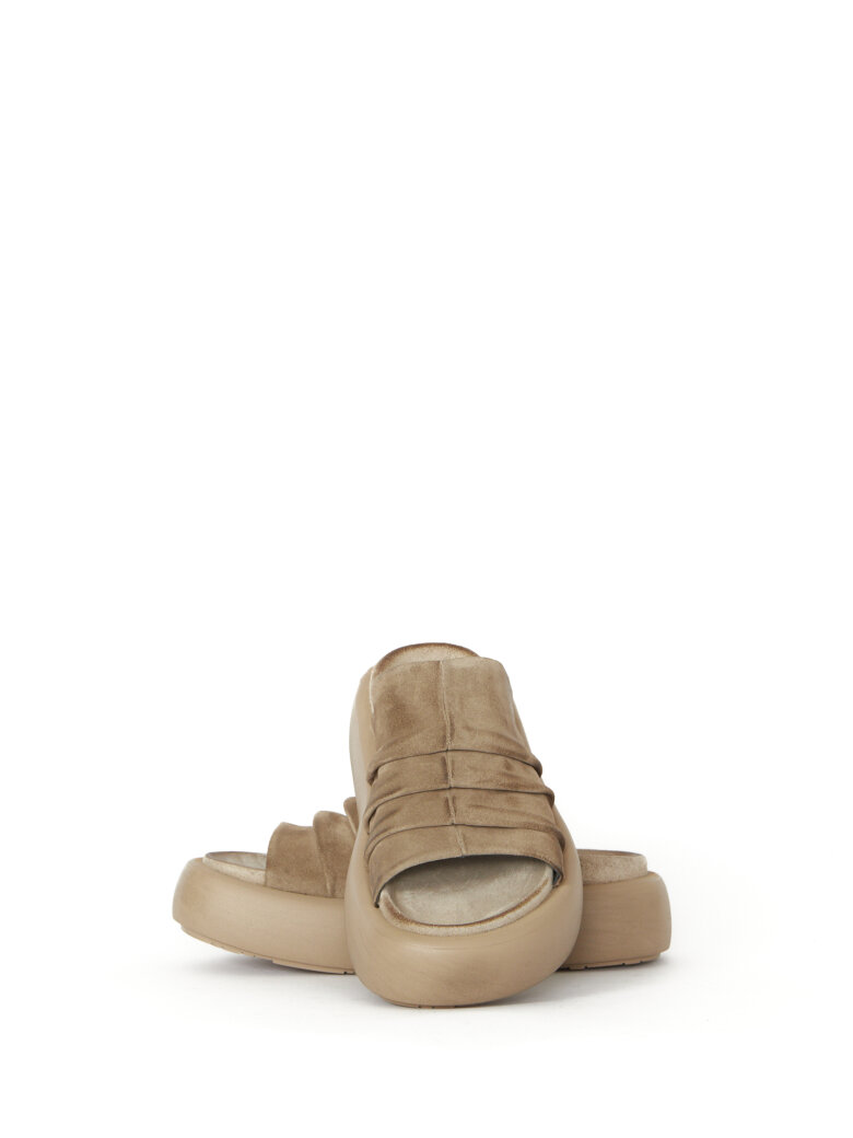 Sort Aarhus - Slip on sandal i ruskind