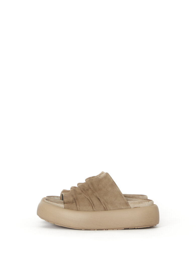 Sort Aarhus - Slip on sandal i ruskind
