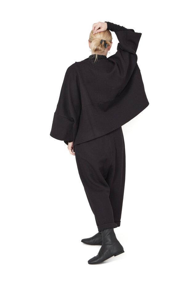 Sort Aarhus - Oversized boxy blouse in neoprene
