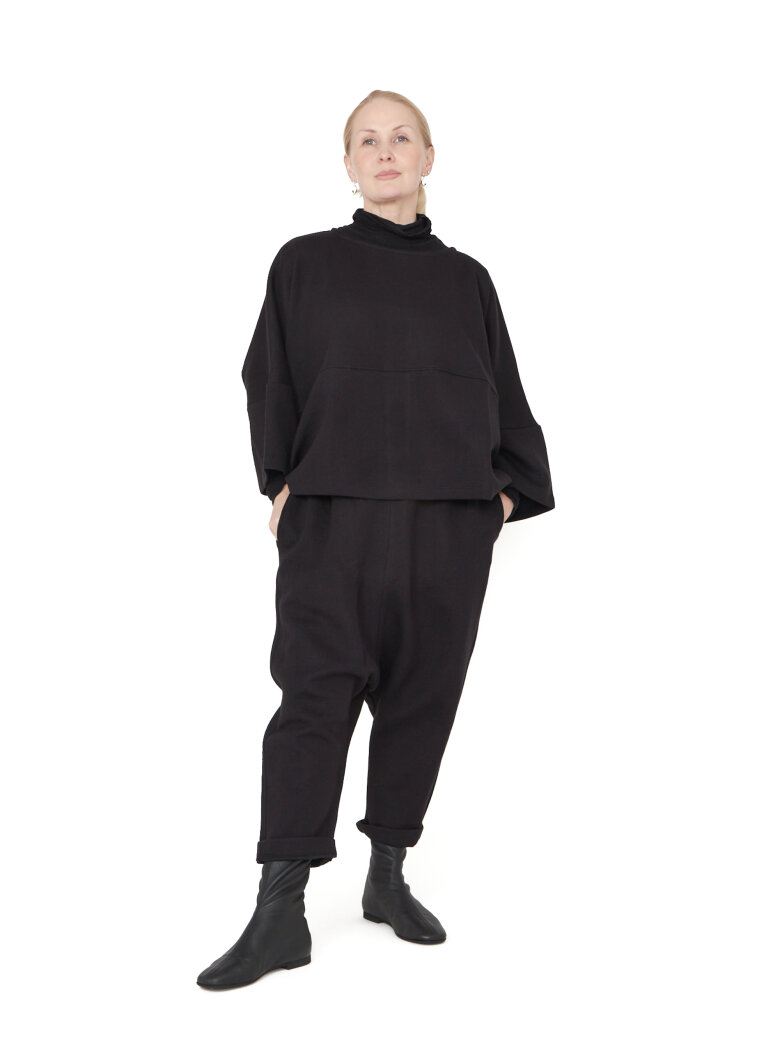 Sort Aarhus - Oversized boxy blouse in neoprene