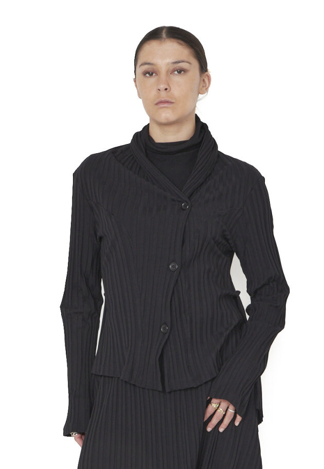 Sort Aarhus - Cardigan/Blazer med plisse
