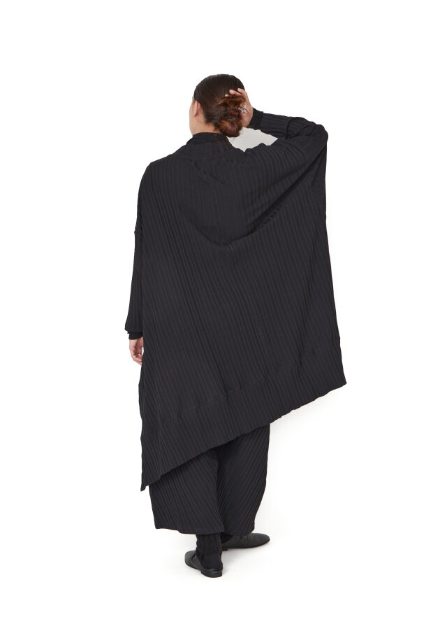 Sort Aarhus - Oversize bluse med plisse