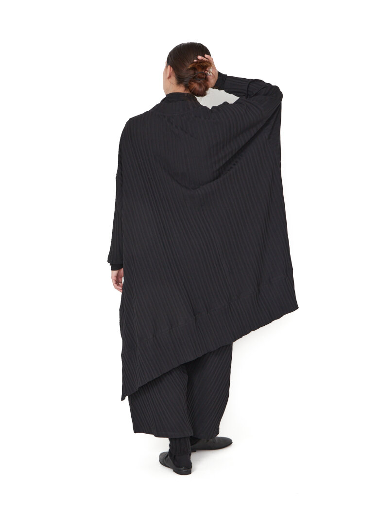 Sort Aarhus - Oversize bluse med plisse