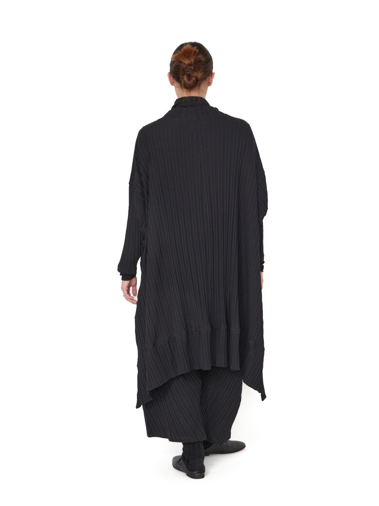 Sort Aarhus - Oversize bluse med plisse