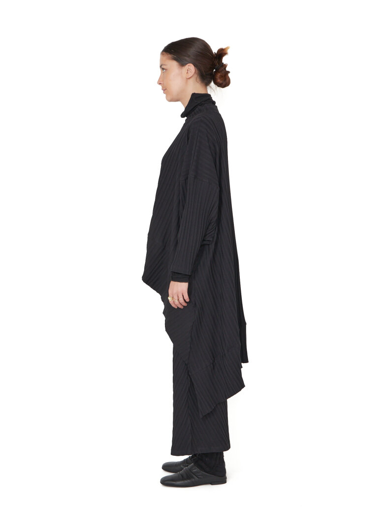 Sort Aarhus - Oversize bluse med plisse