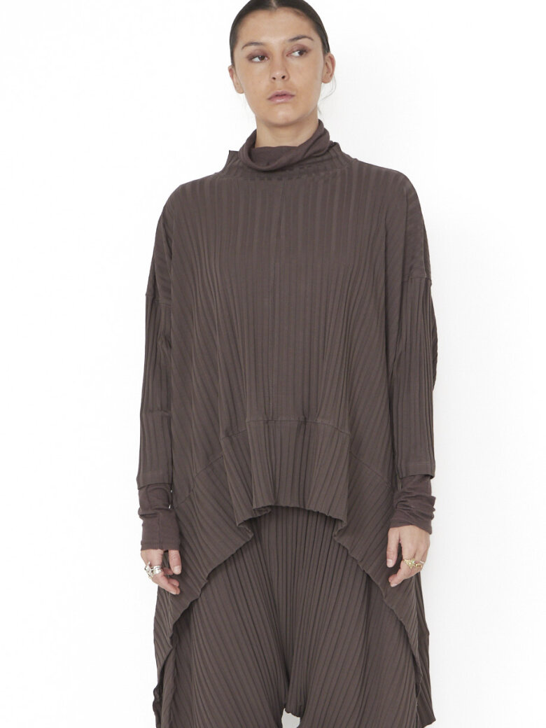 Sort Aarhus - Oversize bluse med plisse