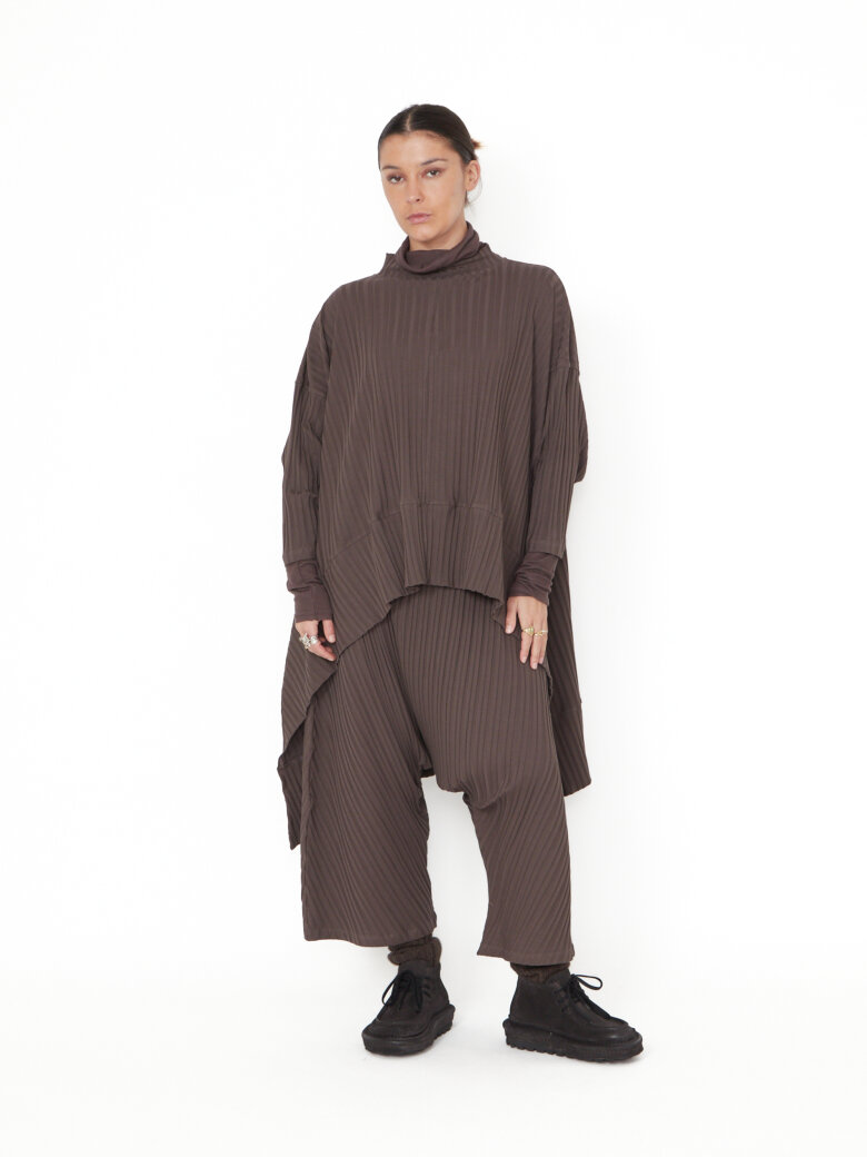 Sort Aarhus - Oversize bluse med plisse