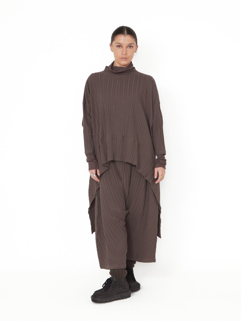 Sort Aarhus - Oversize bluse med plisse