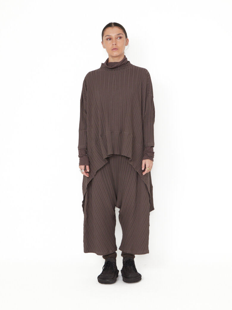 Sort Aarhus - Oversize bluse med plisse