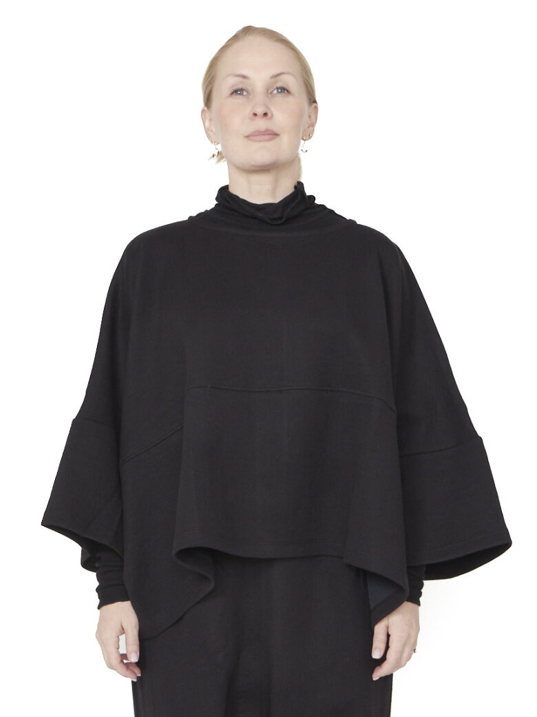 Sort Aarhus - Oversize bluse i neopren