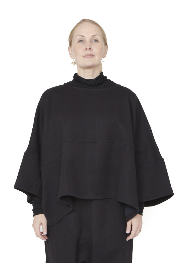 Sort Aarhus - Oversized boxy blouse in neoprene