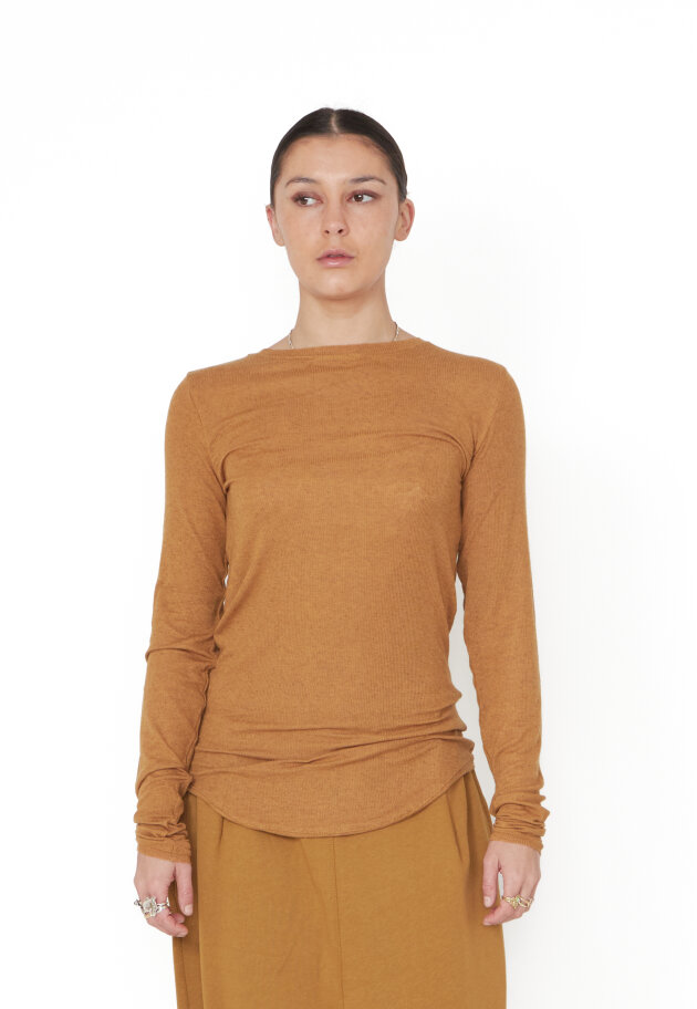 Sort Aarhus - Blouse in modal/wool with boat neck