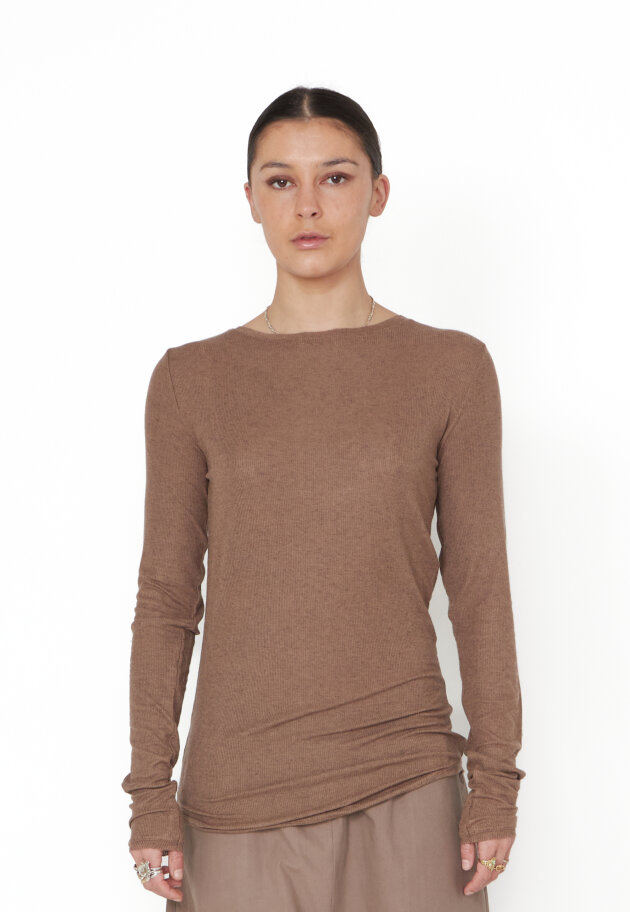 Sort Aarhus - Blouse in modal/wool with boat neck