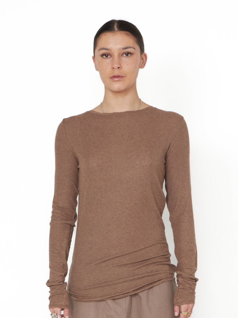 Sort Aarhus - Blouse in modal/wool with boat neck